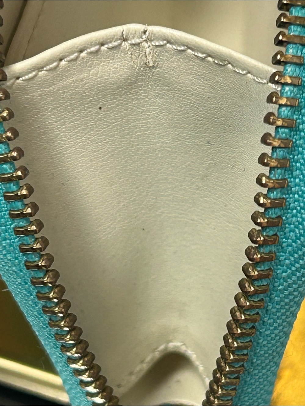 kate spade Patent Leather Zip Wristlet Wallet - Turquoise Approx. 6.5 x 3.5 - Picture 10 of 14